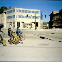 Cyclists in St. George's Square, November 15, 1981