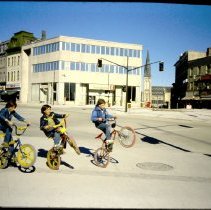 Cyclists in St. George's Square, November 15, 1981