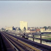 View Along the Tracks of the Canadian National Railway Bridge, 1972