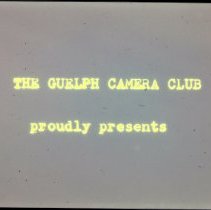 Guelph Camera Club Title Slide