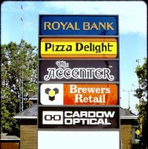 Ground Sign Municipal Street Shopping Plaza