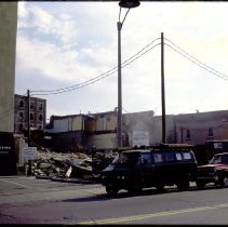Demolition of buildings beside CIAG building, Quebec Street.