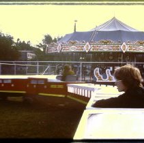 Train and carousel in Riverside Park.
