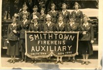 Sepia toned photograph of Smithtown Firemen's Auxiliary, not dated.