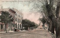 Postcard, Main Street showing Bank Building, Riverhead, L.I., not dated.
