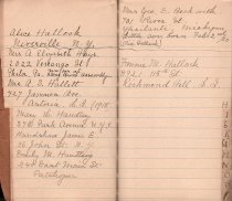 An address book, possibly belonging to Ella M. Smith, 1917.