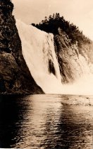 A black and white postcard of a waterfall, not dated.