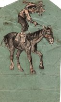 An illustration of a child riding a horse, unknown publication, not dated.