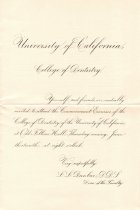 A program for the University of California College of Dentistry, not dated.