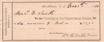 Pew rental receipt for the Smithtown Presbyterian Church, November 1, 1899.
