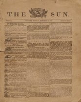 Newspaper, The Sun, New York, September 3, 1833.