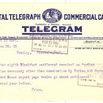 2006.9.3 Settlement Telegram 2-23-1909