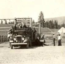 First Remount Stock Trucks at Loading Chute
