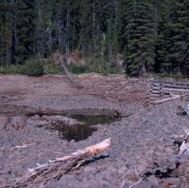 Carter Lake Dam Seen after Lake Level is Dropped