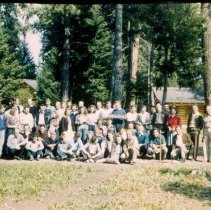 Group Photo by Camp Buildings