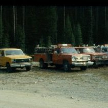 Fire Engines Parked at Fire Camp