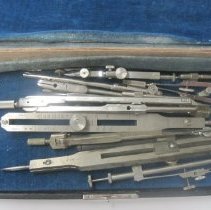 Assorted Drafting Instruments in a Case