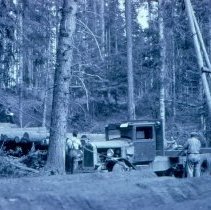 A-Frame Loading Logs with Crotch Line on Truck