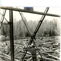 Anderson's Bridge; C. J. Holcomb Standing on Bridge