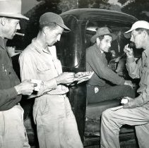 David Tucker Fire Control Officer Using Radio