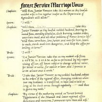 Forest Service Marriage Vows