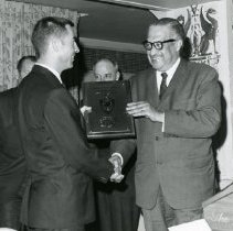 Barry Flamm Receiving Award at Mayflower Hotel