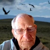 Marlin Johnson being interviewed via Zoom, February 12, 2022