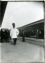 Joseph Harvey in drum major regalia