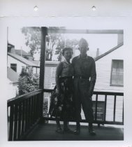 Young man in uniform and woman