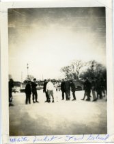 Fan Gobeil and skaters at West Brook rink