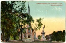 Soldiers Monument and Universalist Church