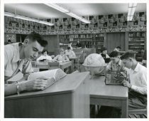Students in the library at Clark High School in the 1950s (original)
