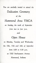 Dedication program for the Hammond YMCA