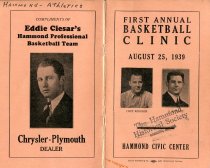 Booklet for 1939 1st Annual Hammond Basketball Clinic