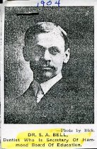 1904 newspaper clipping of Dr. S.A. Bell, Secretary of Education Board