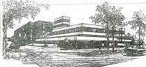 1984 drawing of proposed add-on to Munster's Hammond Clinic branch