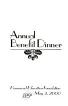 Hammond Education Foundation Benefit Dinner program