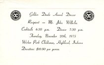 1975 Exchange Club of Hammond Award Dinner invitation