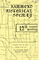 Program for the Hammond Historical Society's 12th Annual Meeting