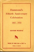 Hammond's 50th Anniversary Celebration Souvenir Program