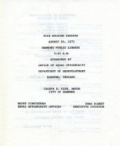 1973 Fair Housing Seminar program