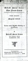 Photocopy of Beth-El Social Center Open Forum course program