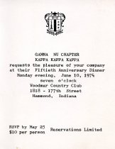 Tri Kappa 50th Anniversary invitation