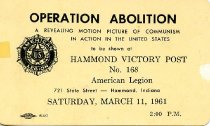 Operation Abolition Ticket
