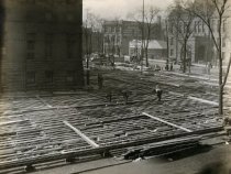 Setting the foundation of Liberty Hall in 1918