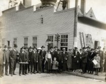 Crowd in front of the newly built Liberty Hall in 1918