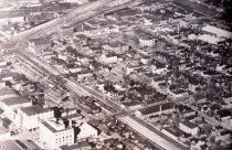 Aerial view of Michigan Central/NYC railroad east of Hohman, 1940s