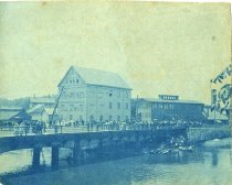 Walking across the bridge