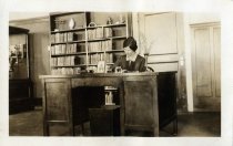 A librarian at her desk