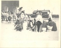 Native American dancers perform on Gillette Avenue